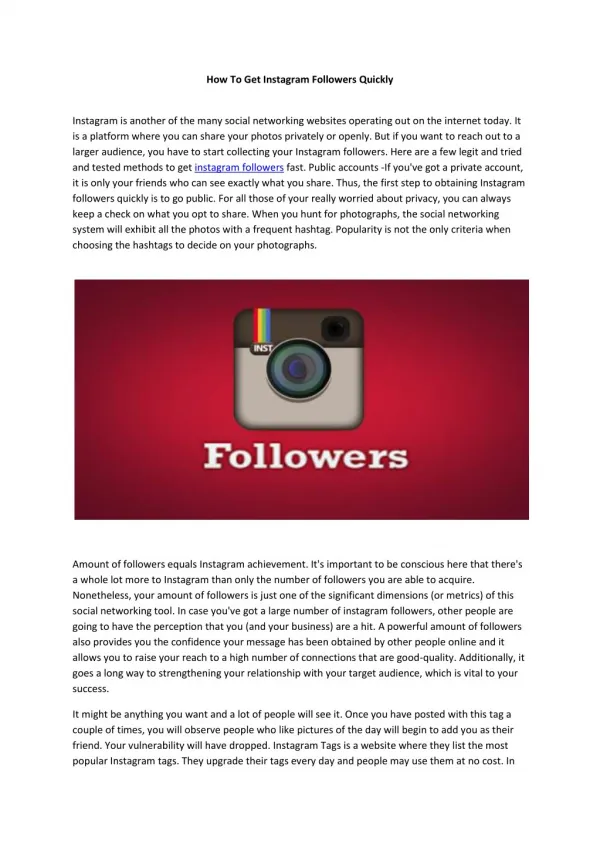 how to get instagram followers quickly