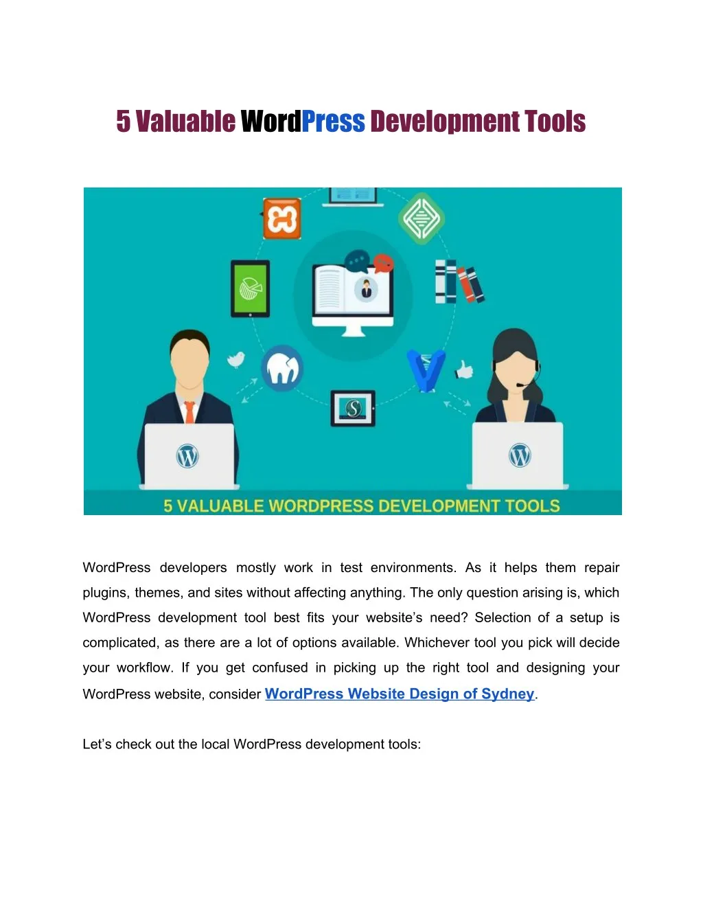 5 valuable word press development tools