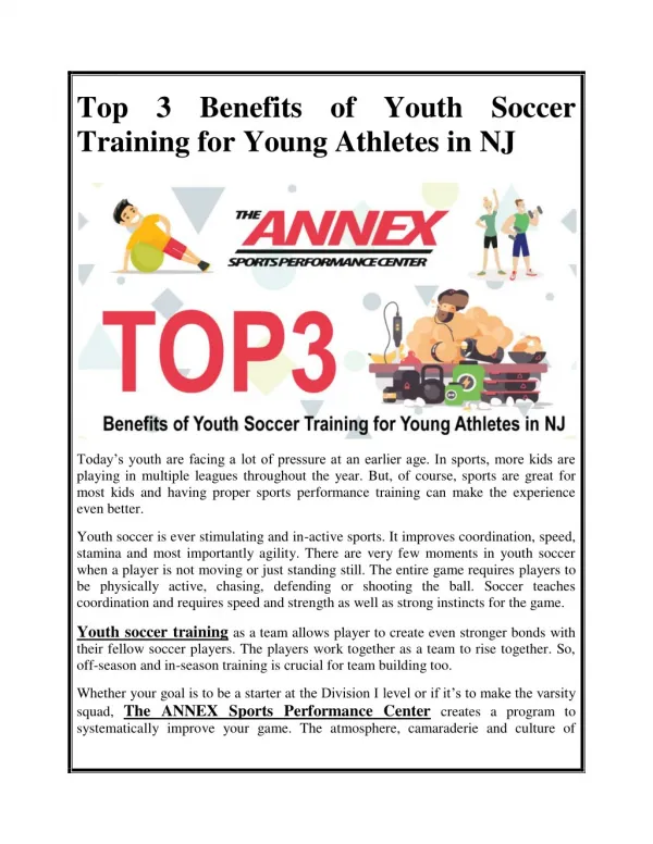 Top 3 Benefits of Youth Soccer Training for Young Athletes in NJ