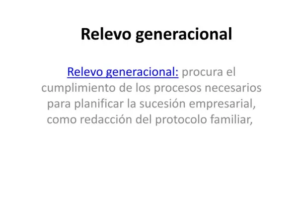 relevo generacional