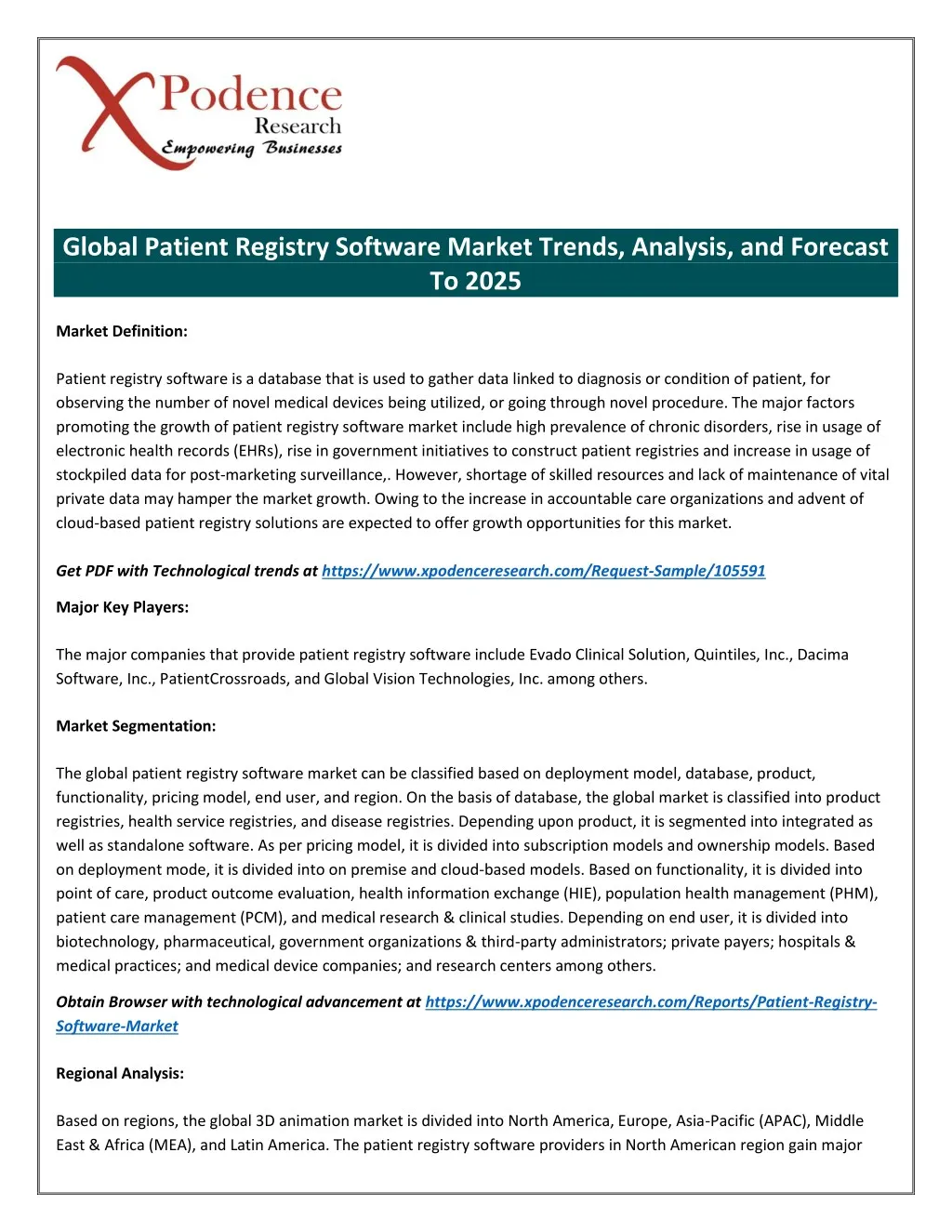global patient registry software market trends