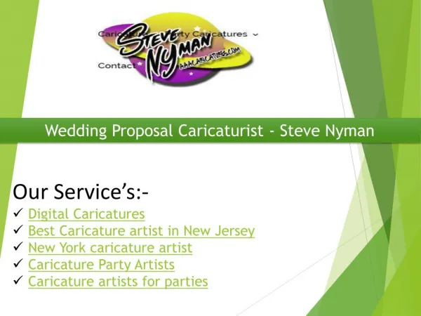 Best Celebrity Caricature Artist in New Jersey - Steve Nyman