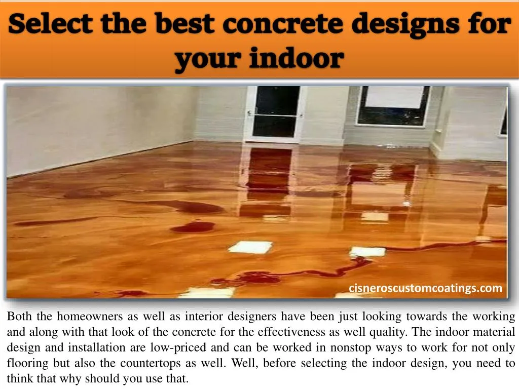 s elect the best concrete designs for your indoor