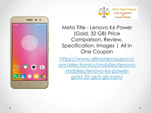 Lenovo K6 Power (Gold, 32 GB) Price Comparison, Review, Specification, Images | All in One Coupon