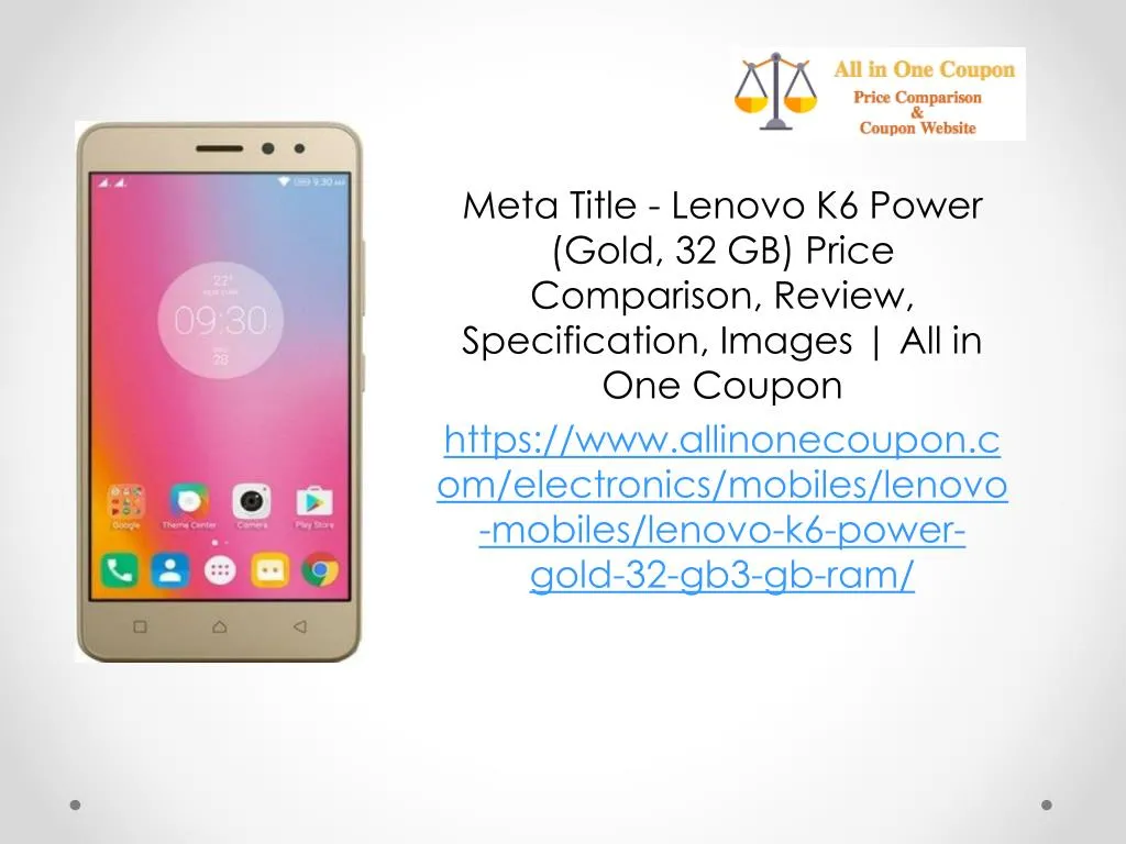 meta title lenovo k6 power gold 32 gb price