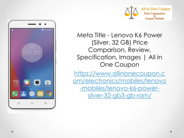 Lenovo K6 Power (Silver, 32 GB) Price Comparison, Review, Specification, Images | All in One Coupon