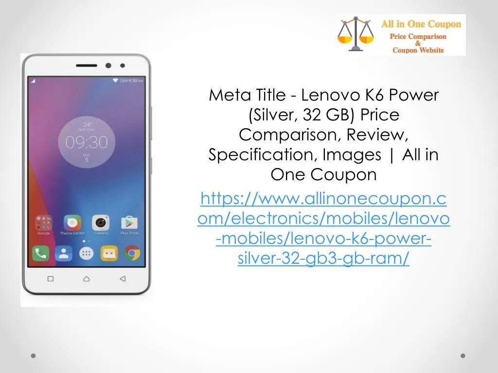 meta title lenovo k6 power silver 32 gb price