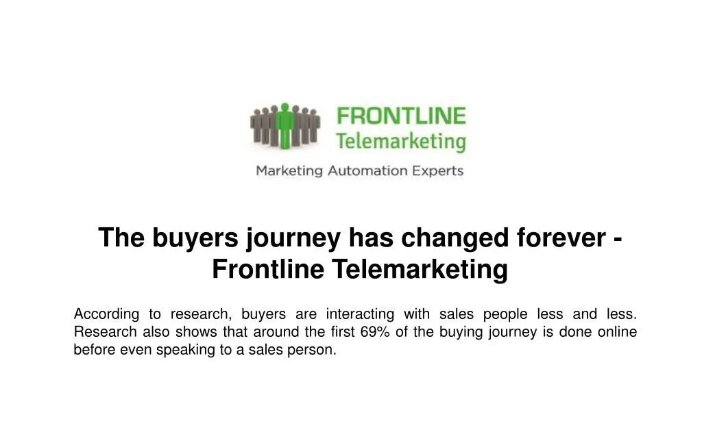 the buyers journey has changed forever frontline