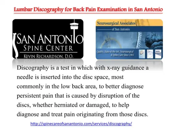 Lumbar Discography for Back Pain Examination in San Antonio