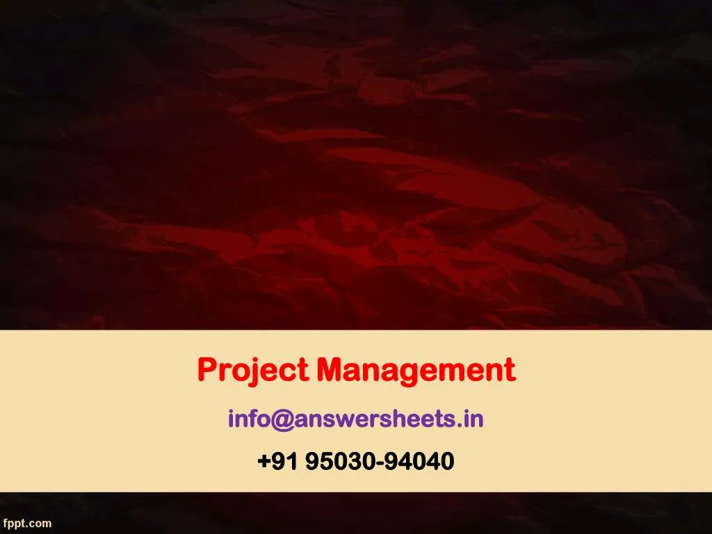 project management info@answersheets in 91 95030 94040