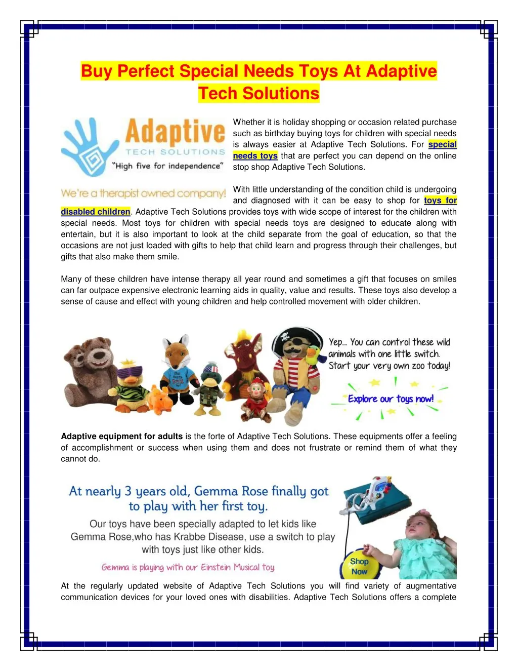 buy perfect special needs toys at adaptive tech