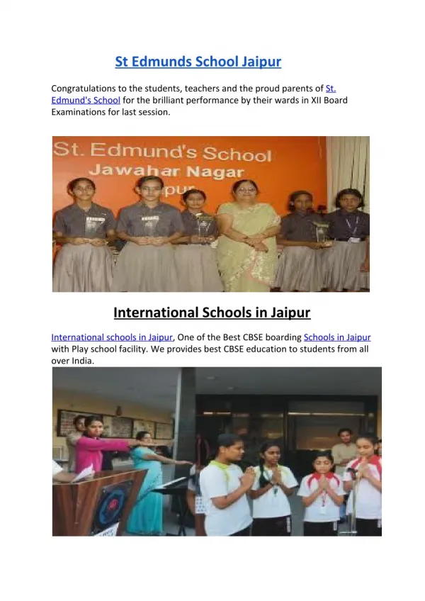 International schools in Jaipur