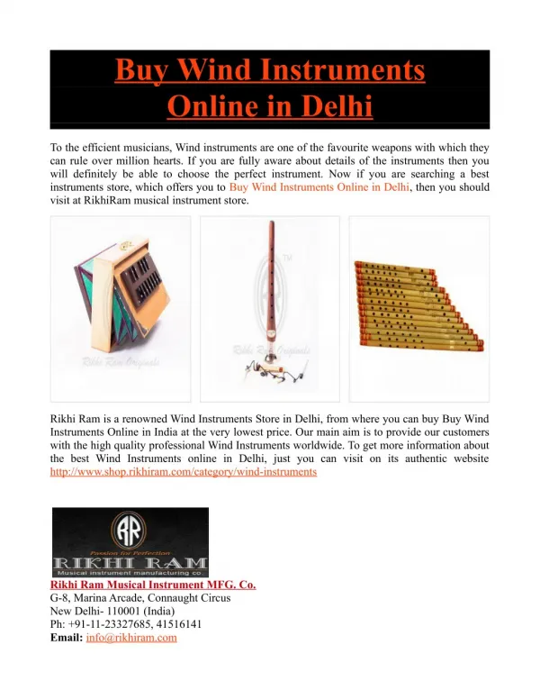 Buy Wind Instruments Online in Delhi