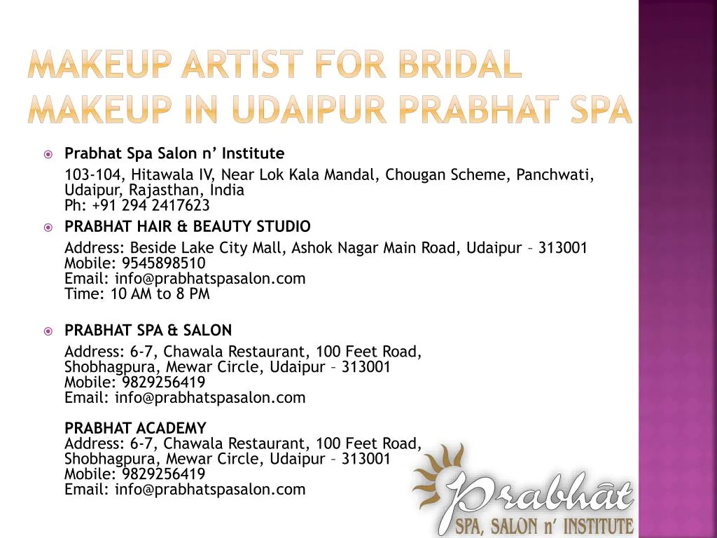 makeup artist for bridal makeup in udaipur prabhat spa