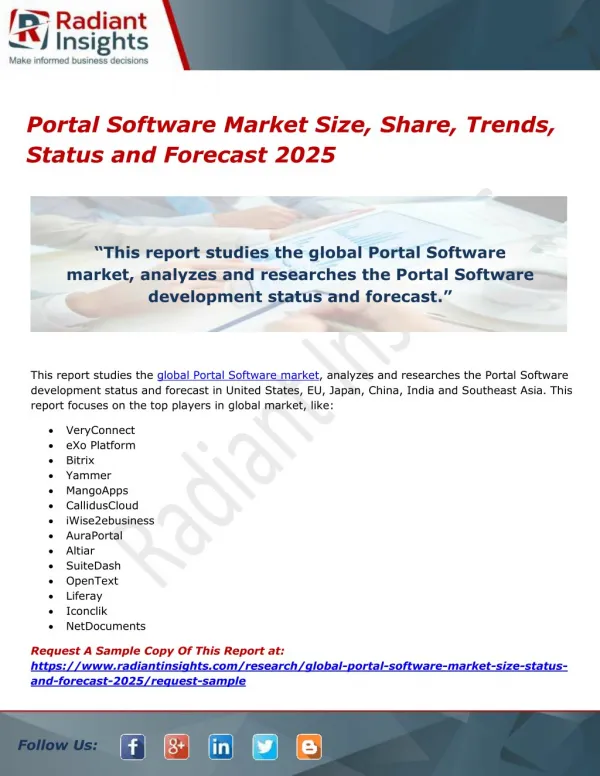 Portal Software Market Size, Share, Trends, Status and Forecast 2025