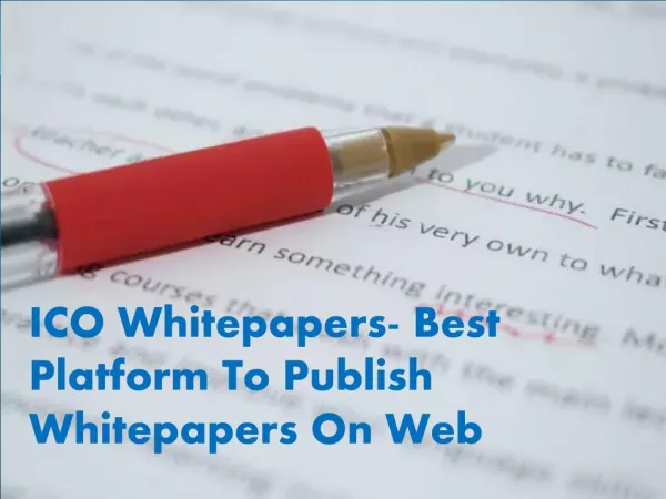 ICO Whitepapers- Best Platform To Publish Whitepapers On Web