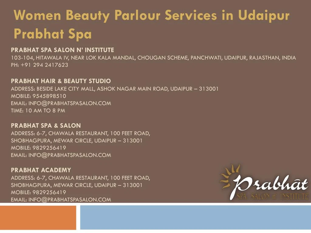 women beauty parlour services in udaipur prabhat spa