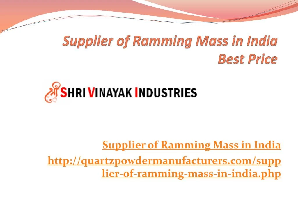 supplier of ramming mass in india best price