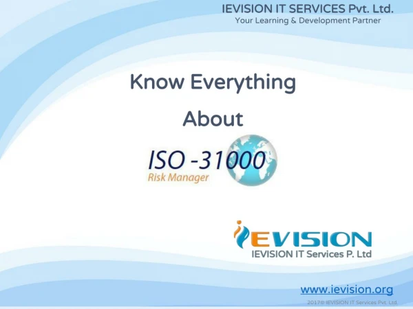Certified ISO 31000 Risk Manager Training Course | ISO 31000 Risk Manager Certification in Riyadh -ievision.org