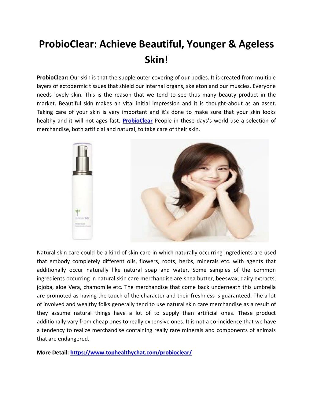 probioclear achieve beautiful younger ageless skin