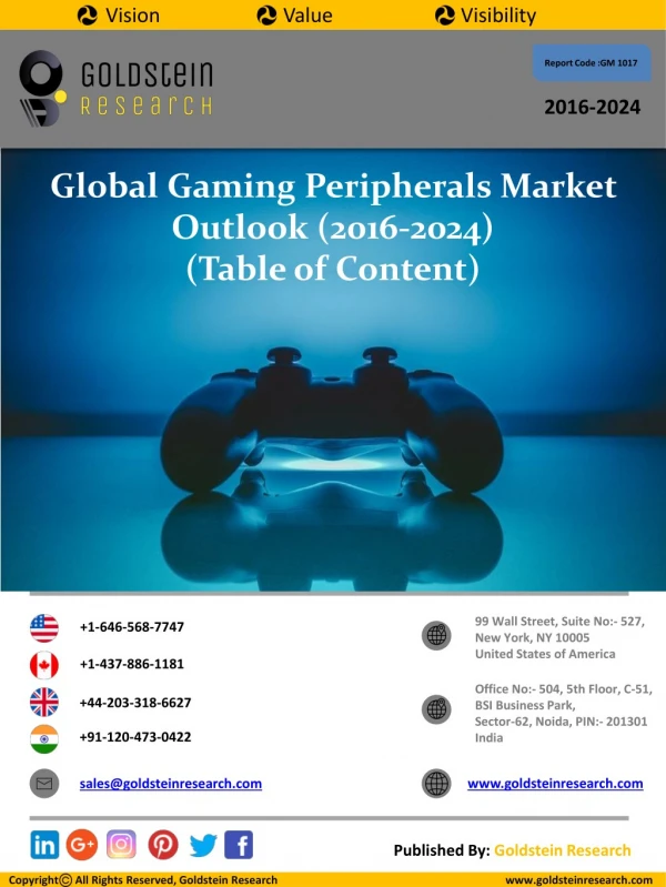 Global Gaming Peripheral Market Boosted by Virtual Reality Technology
