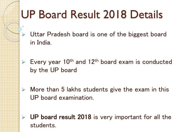 UP Board Result 2018 Complete Details