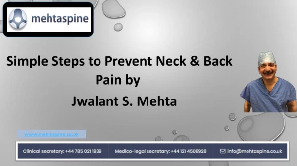 Simple Steps to Prevent Neck & Back Pain by Jwalant S. Mehta UK