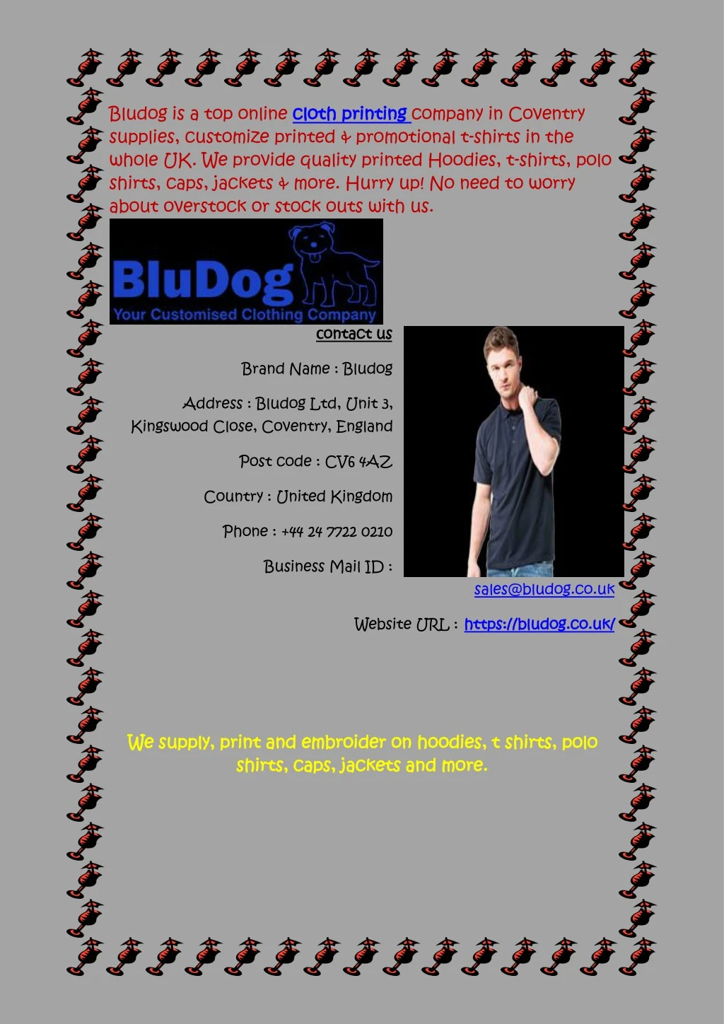 bludog is a top online cloth supplies customize