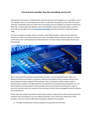 Circuit Board Assembly - slide 1