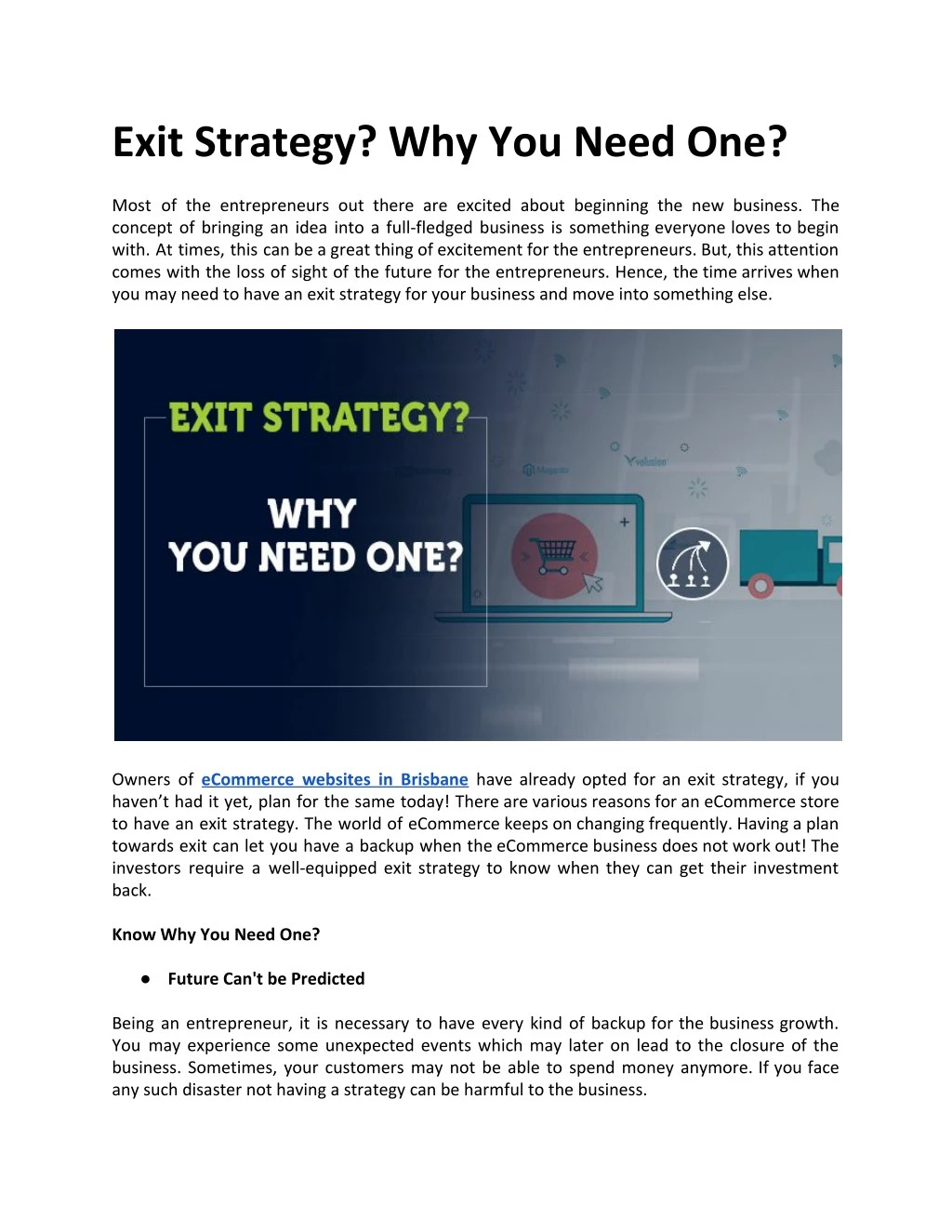 exit strategy why you need one most
