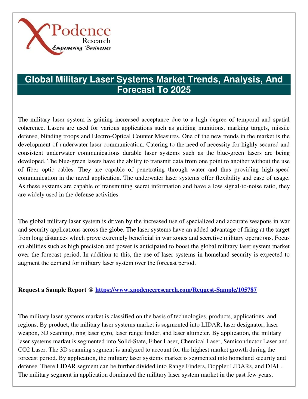 global military laser systems market trends