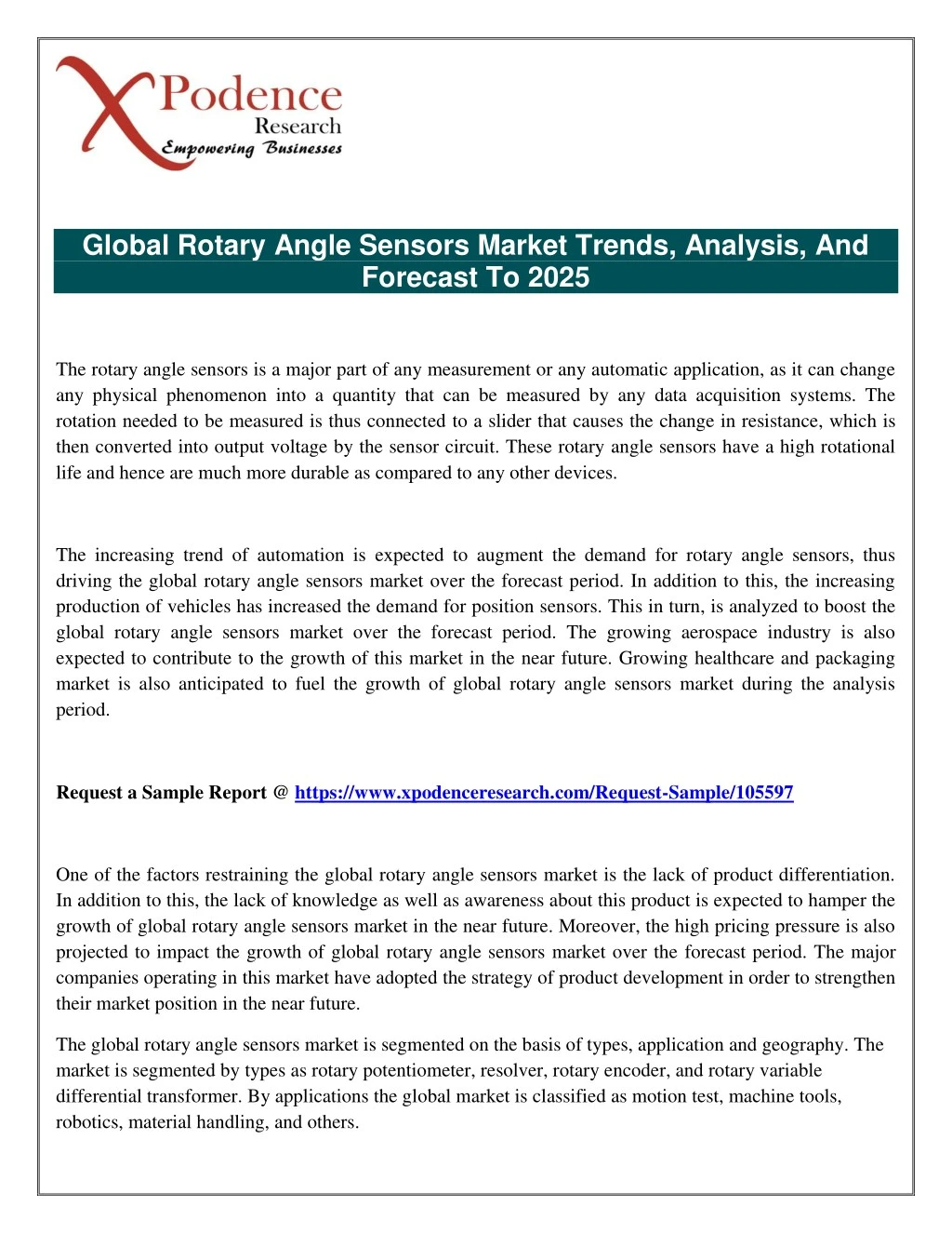 global rotary angle sensors market trends