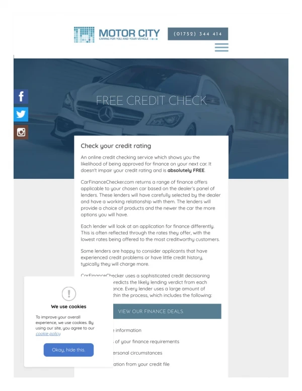 Free car finance eligibility checker | Motor City Plymouth, Devon