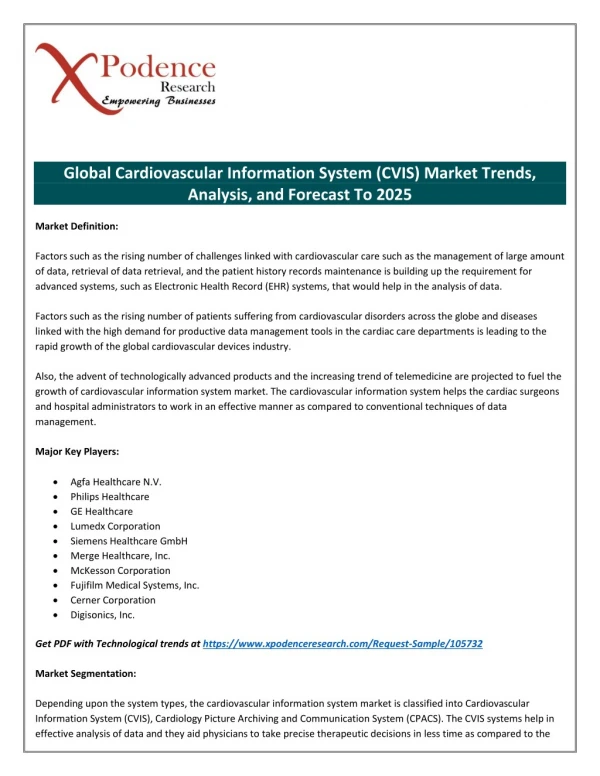 Cardiovascular Information System (CVIS) Market Growing Stupendously