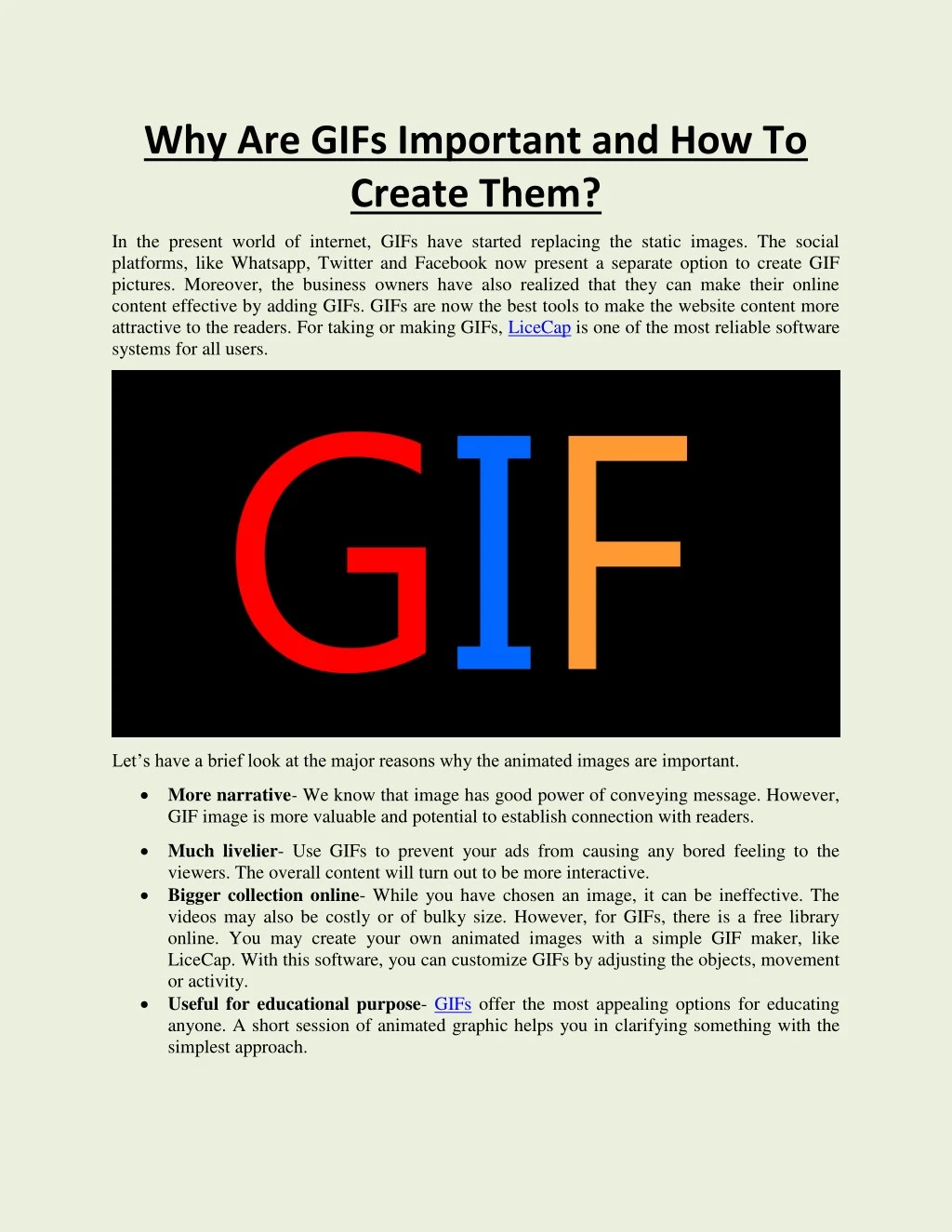 why are gifs important and how to create them