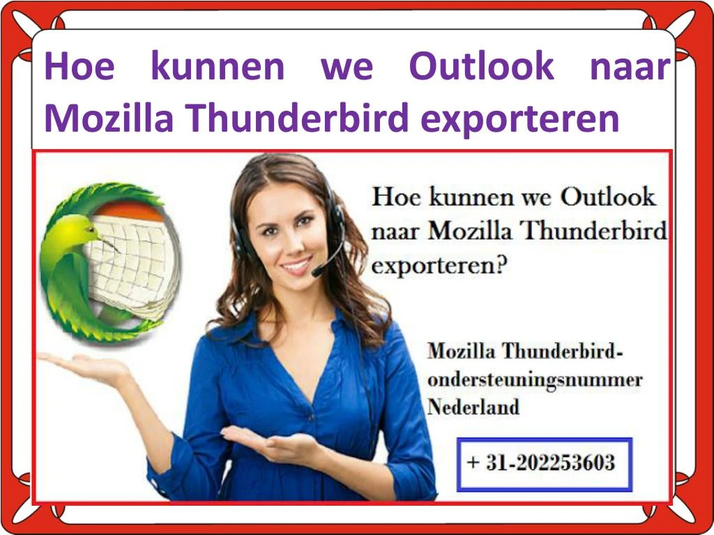 hoe kunnen we outlook naar mozilla thunderbird exporteren