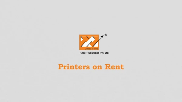 Online Service for Printers On Rent