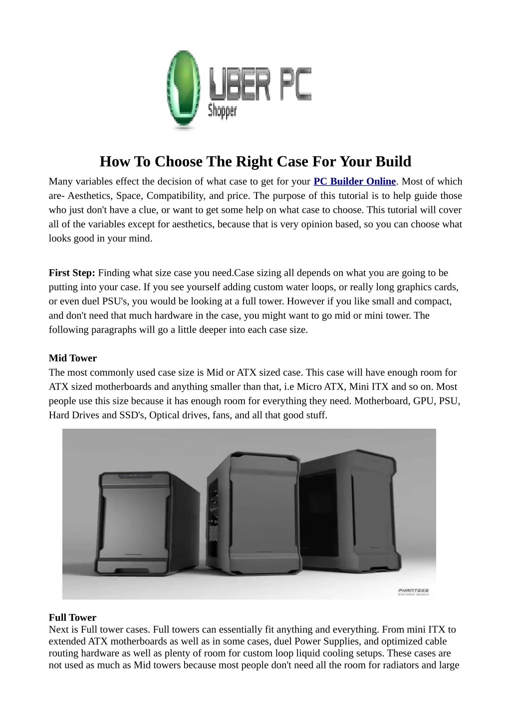 how to choose the right case for your build