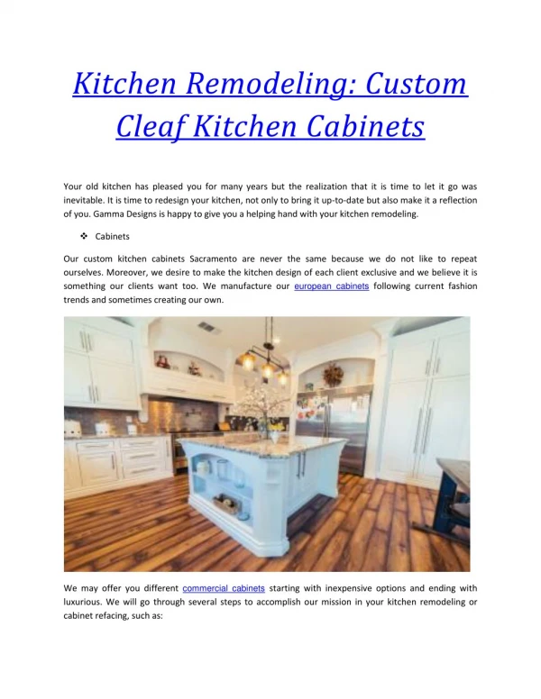 Gamma Cabinets | Kitchen Remodeling Sacramento
