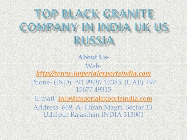 Top Black Granite Company in India UK US Russia