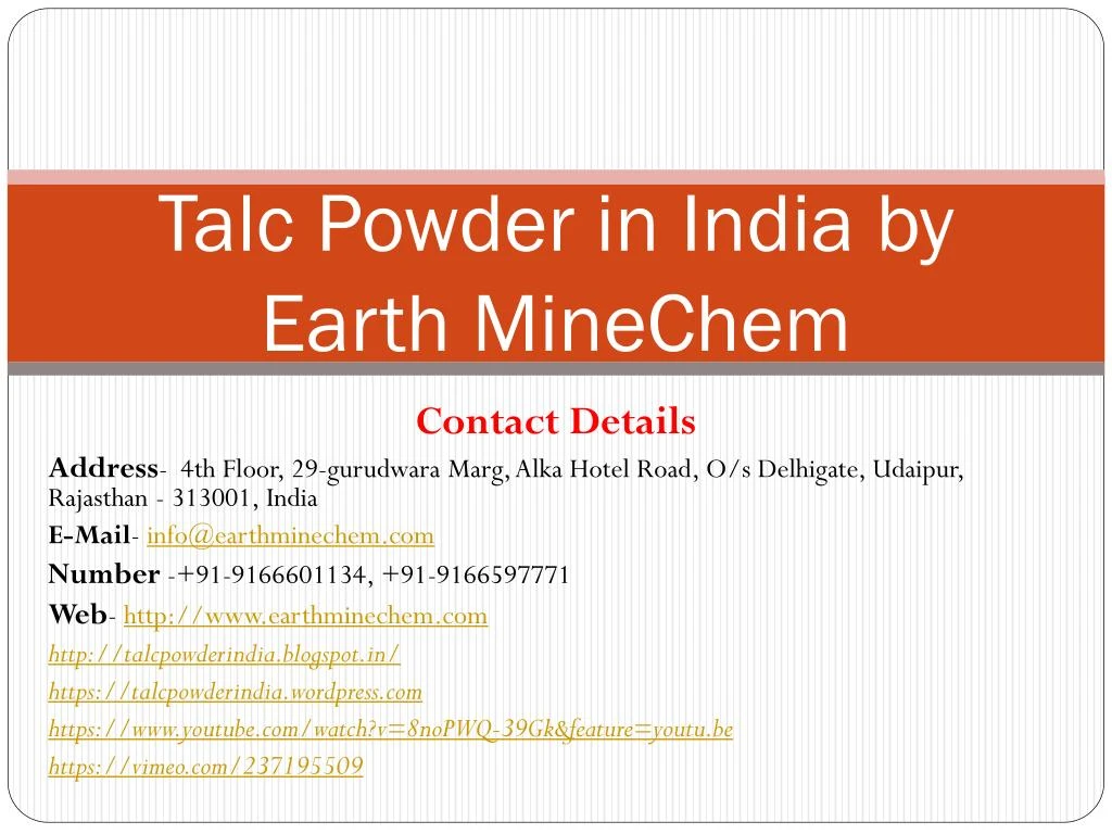 talc powder in india by earth minechem