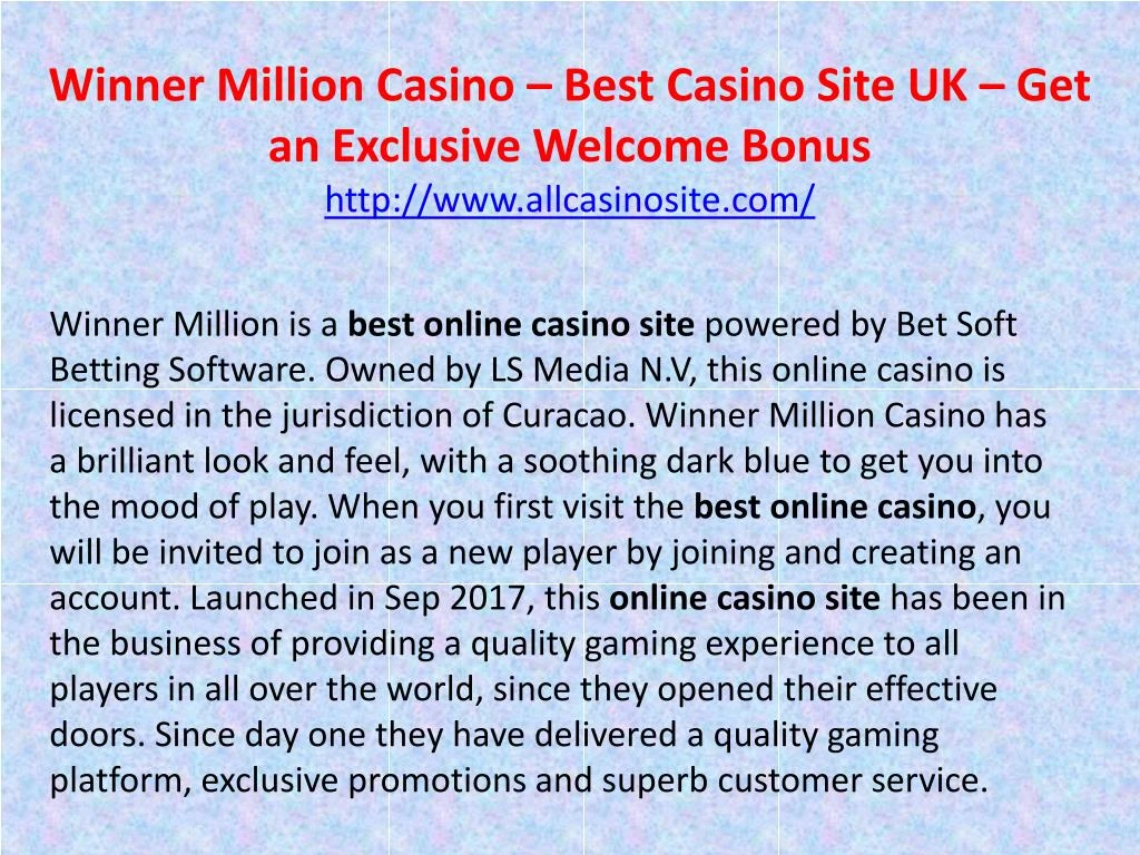 winner million casino best casino site uk get an exclusive welcome bonus http www allcasinosite com