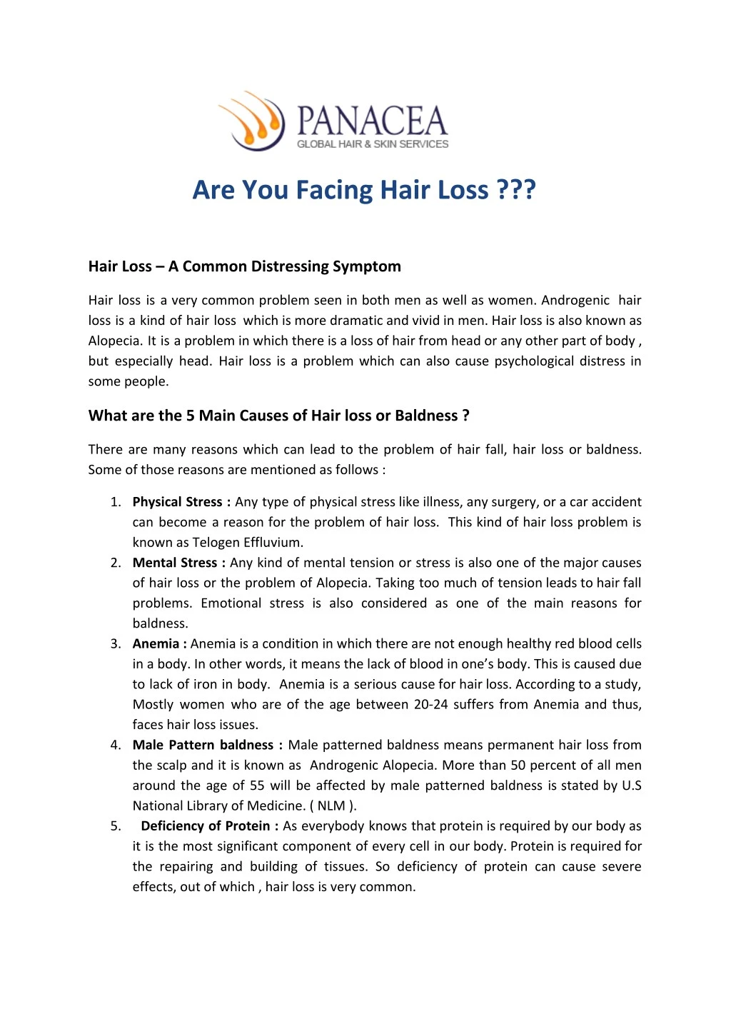 are you facing hair loss