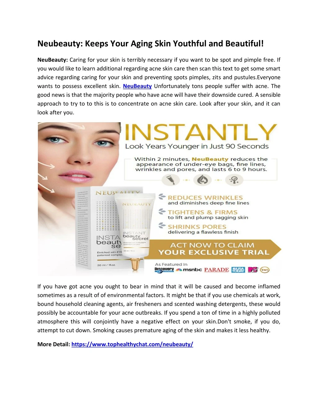 neubeauty keeps your aging skin youthful