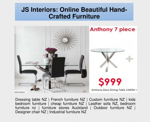 JS Interiors: Online Beautiful Hand-Crafted Furniture
