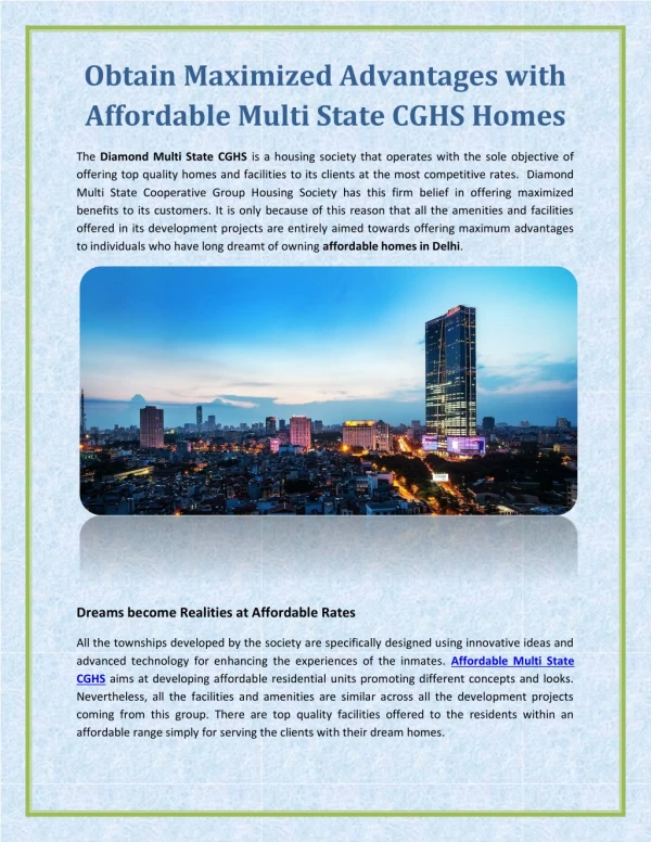 Affordable Homes in Delhi