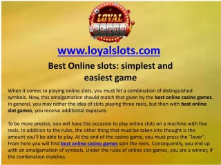 Best Online slots: simplest and easiest game - slide 1
