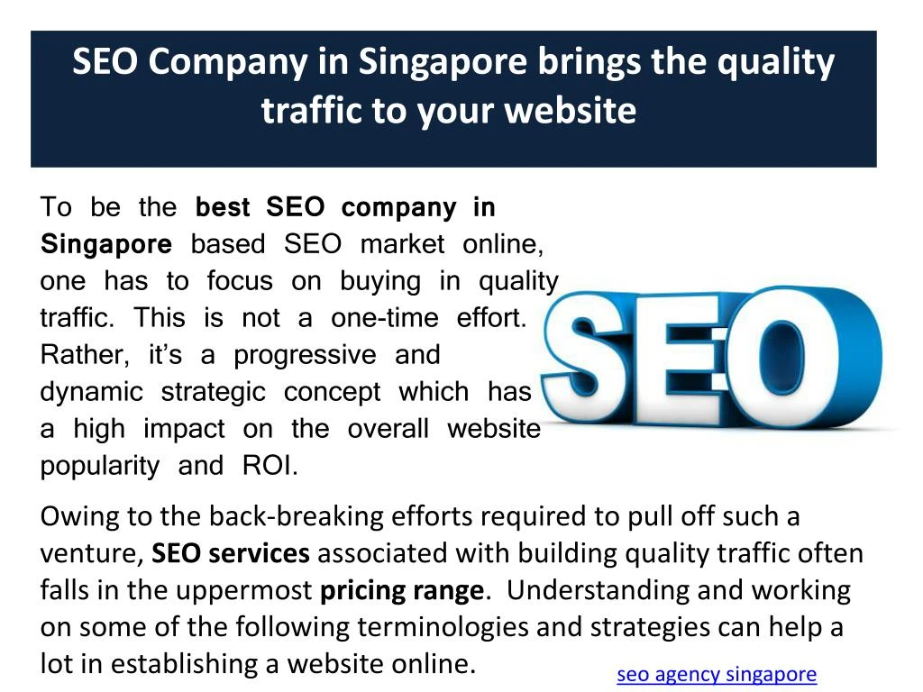 seo company in singapore brings the quality