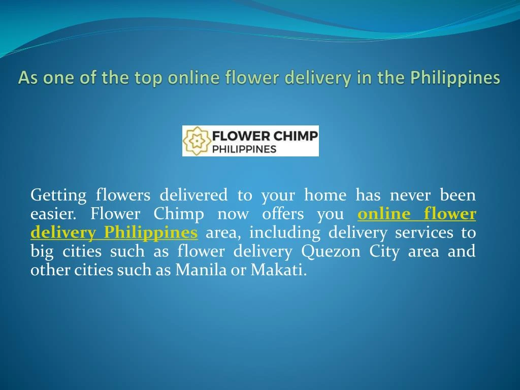 as one of the top online flower delivery in the philippines