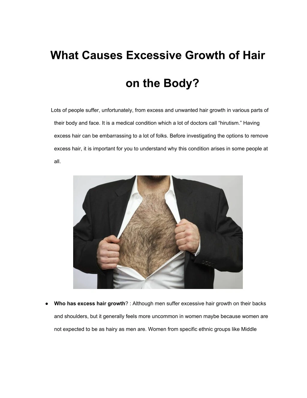 what causes excessive growth of hair